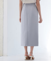 ビッグリボンロングタイトスカートsdp0312 ブルーグレー