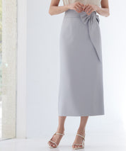 ビッグリボンロングタイトスカートsdp0312 ブルーグレー