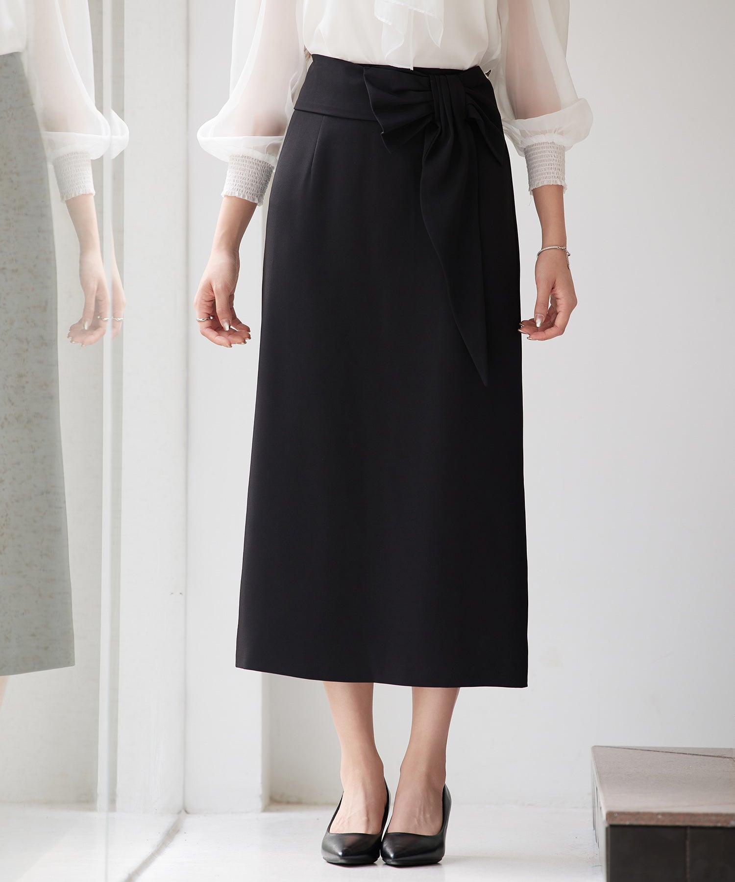 ビッグリボンロングタイトスカートsdp0312-102-8