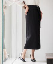 ビッグリボンロングタイトスカートsdp0312 ブラック