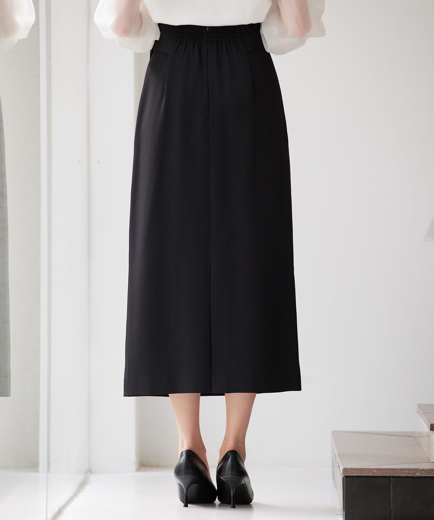 ビッグリボンロングタイトスカートsdp0312 ブラック