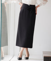 ビッグリボンロングタイトスカートsdp0312 ブラック