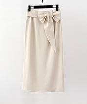 ビッグリボンロングタイトスカートsdp0312 ベージュ