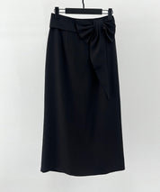 ビッグリボンロングタイトスカートsdp0312 ブラック