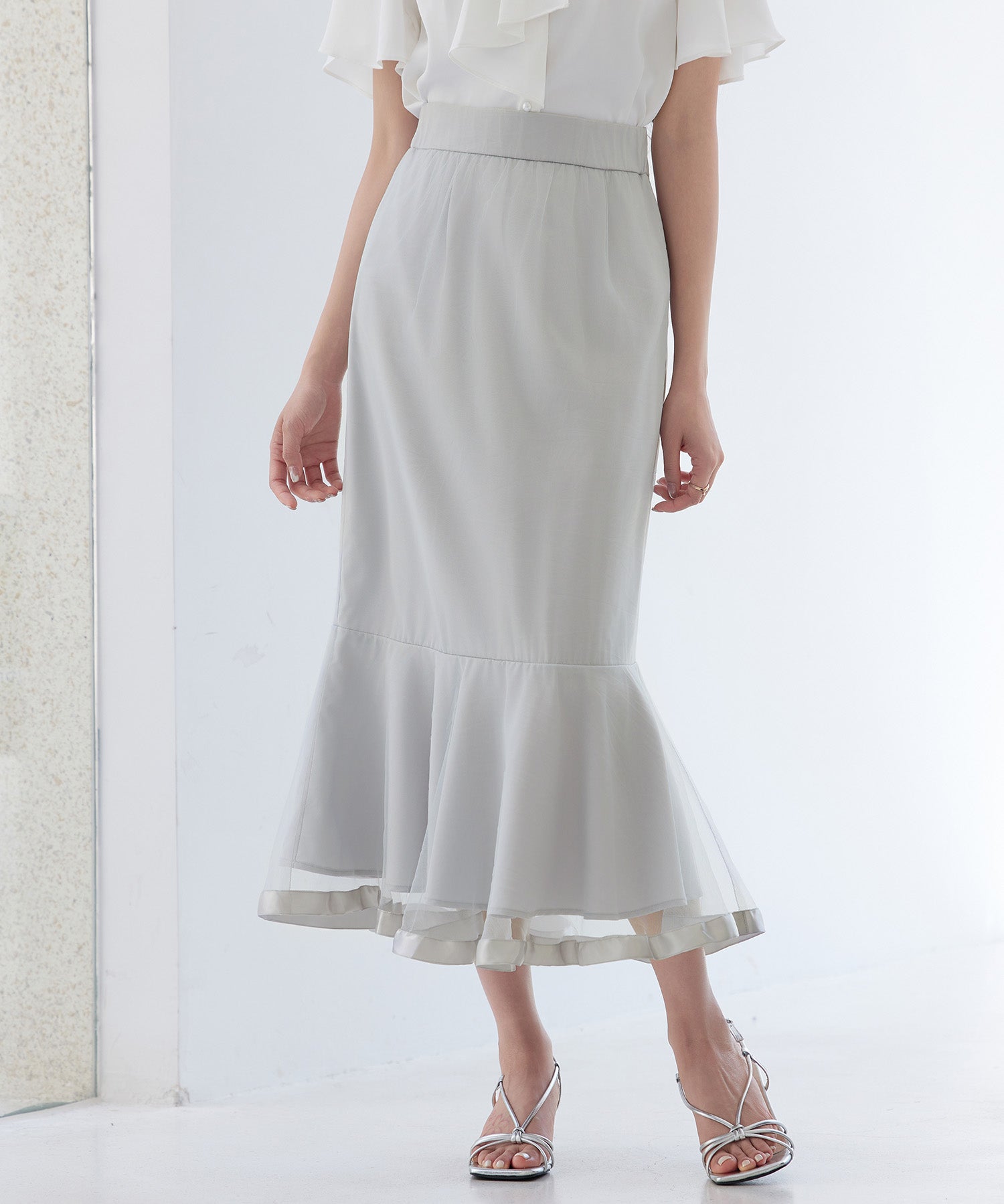 チュールマーメイド裾ロングスカートsdp0313-102-18