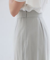 チュールマーメイド裾ロングスカートsdp0313 グレー