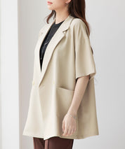 テーラード半袖ジャケットsdp0314 ベージュ
