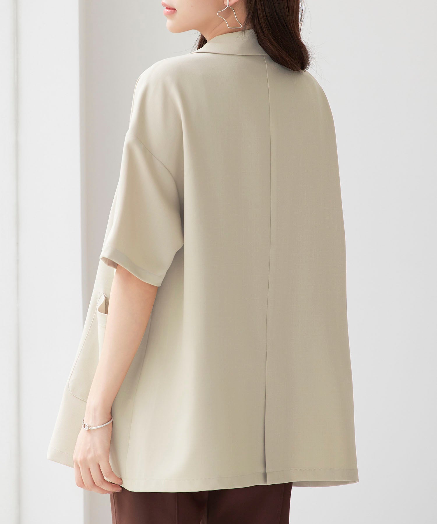 テーラード半袖ジャケットsdp0314 ベージュ