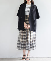 テーラード半袖ジャケットsdp0314 ブラック