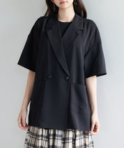 テーラード半袖ジャケットsdp0314 ブラック