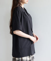 テーラード半袖ジャケットsdp0314 ブラック