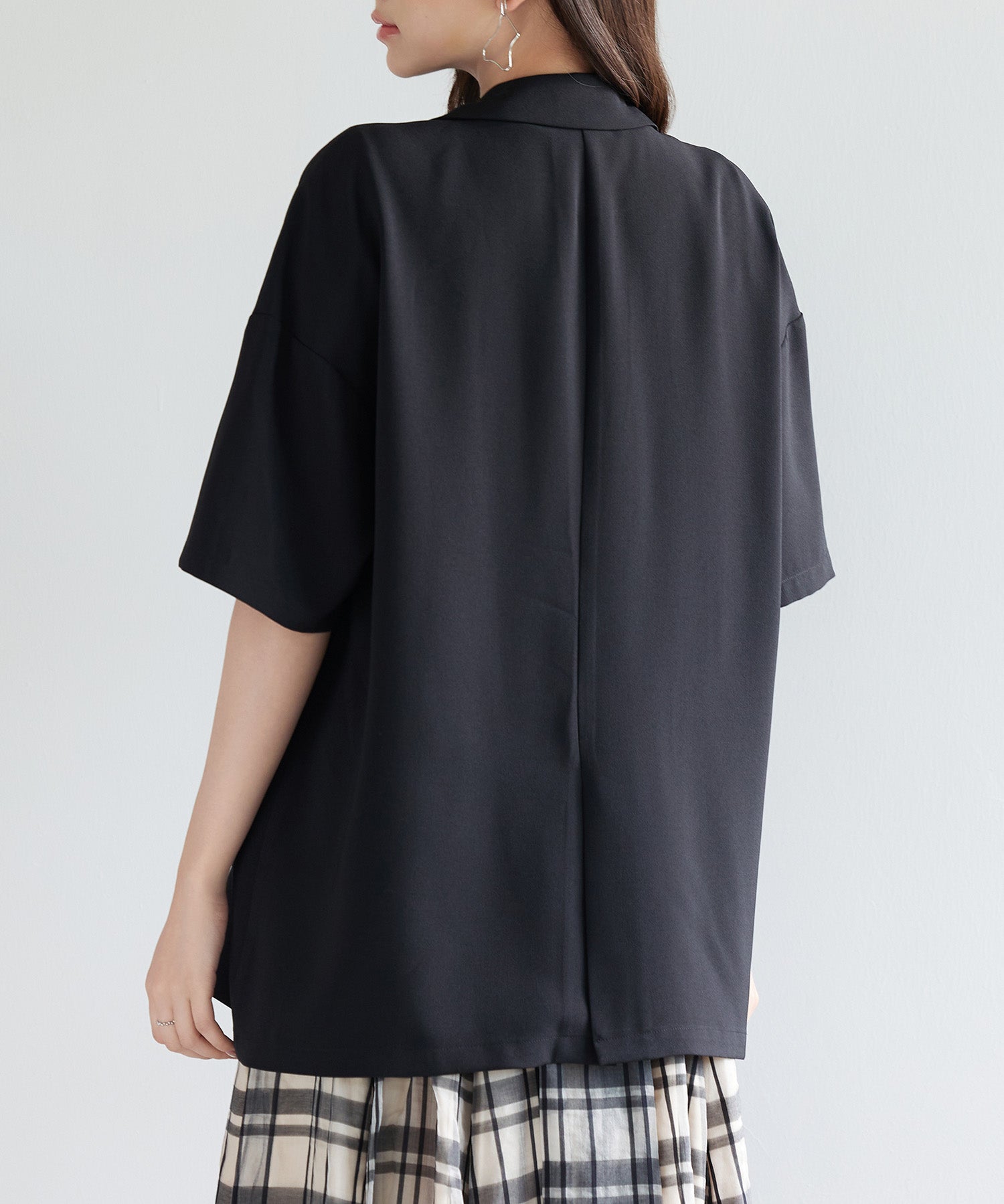 テーラード半袖ジャケットsdp0314 ブラック