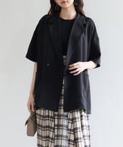 テーラード半袖ジャケットsdp0314 ブラック