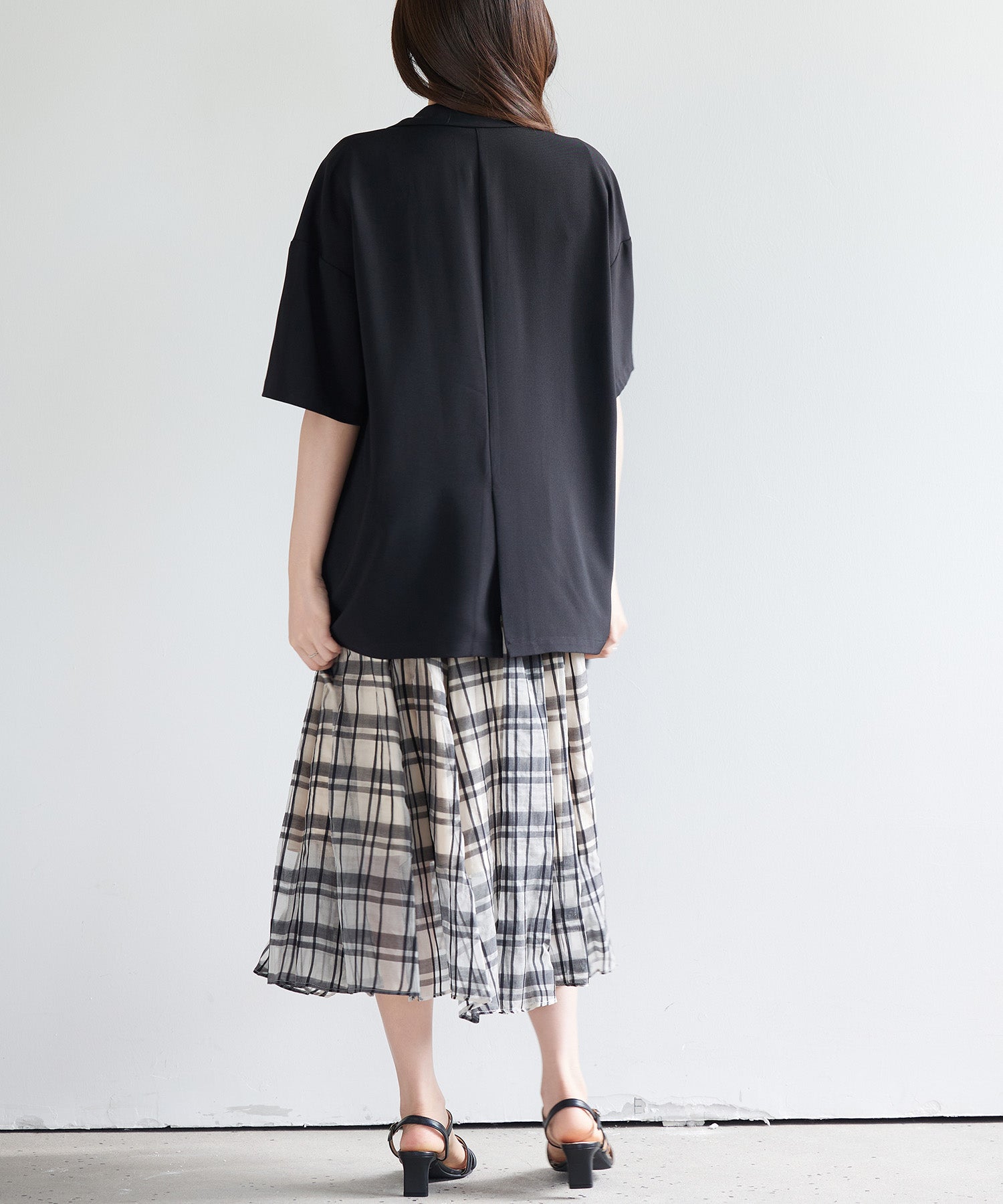 テーラード半袖ジャケットsdp0314 ブラック