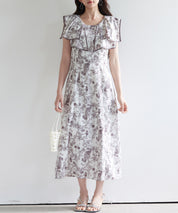 ラッフルカラー花柄ロングワンピースsdp0315-102-18