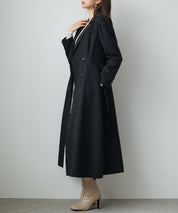 テーラードダブルブレストロングトレンチコートsdp0316 ブラック