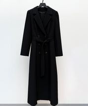 テーラードダブルブレストロングトレンチコートsdp0316 ブラック