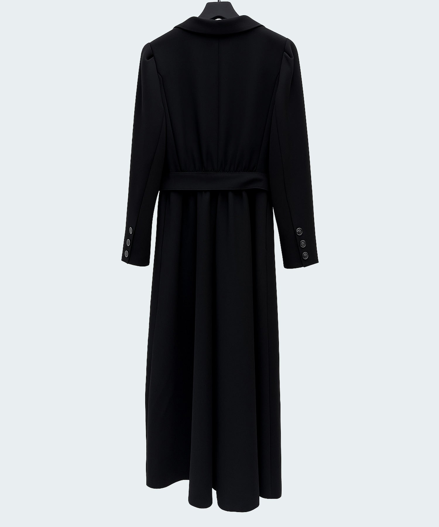 テーラードダブルブレストロングトレンチコートsdp0316 ブラック