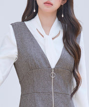 トランペットラインのマーメイドロングワンピースsdp0318 ブラウン