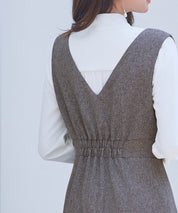 トランペットラインのマーメイドロングワンピースsdp0318 ブラウン