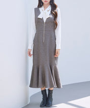 トランペットラインのマーメイドロングワンピースsdp0318-102-17