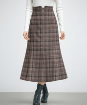 チェックのハイウエストロングスカートsdp0319-102-17