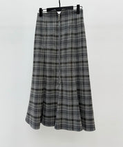 チェックのハイウエストロングスカートsdp0319 チャコール