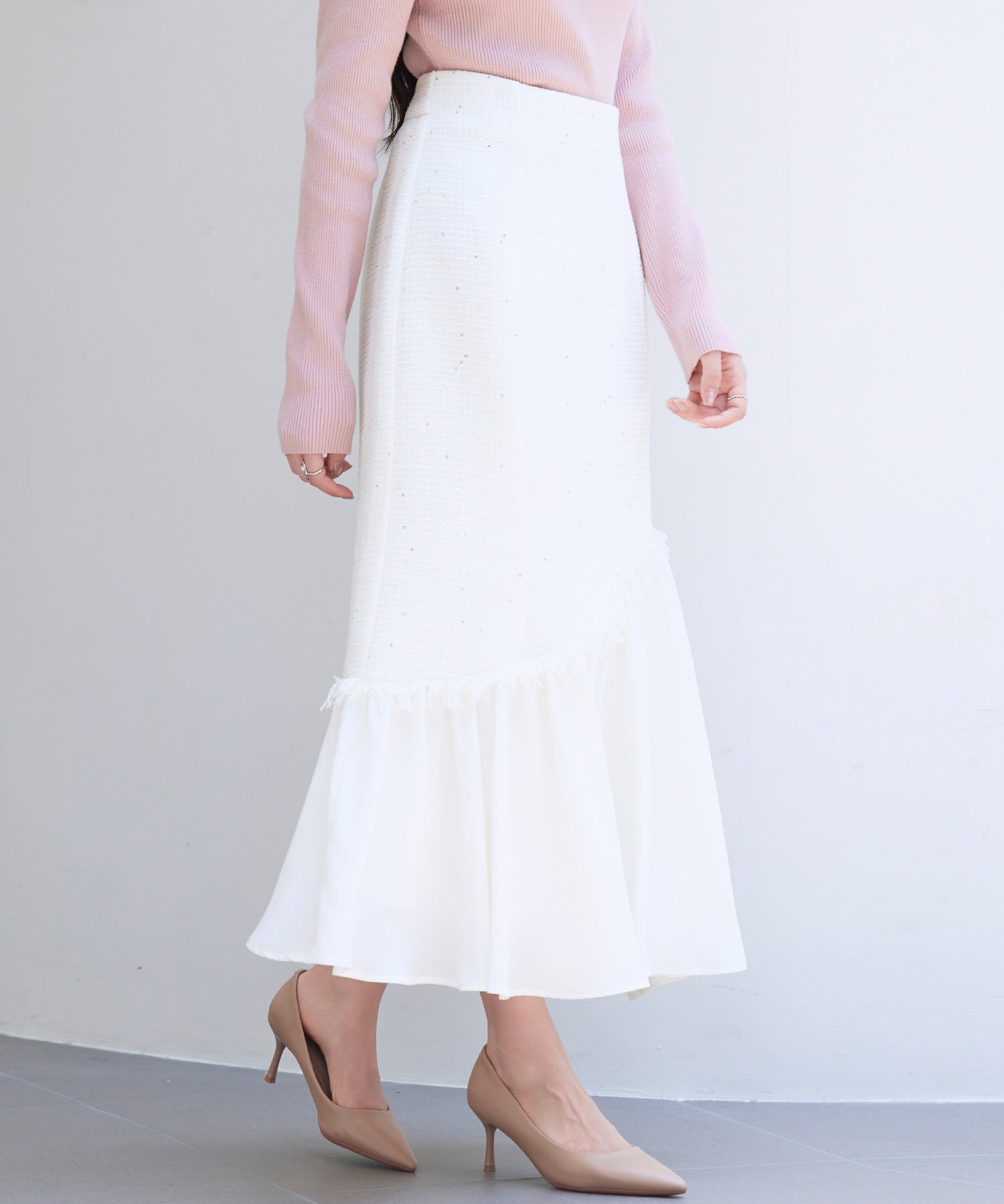 ドッキングアシンメトリースカートsdp0320 アイボリー