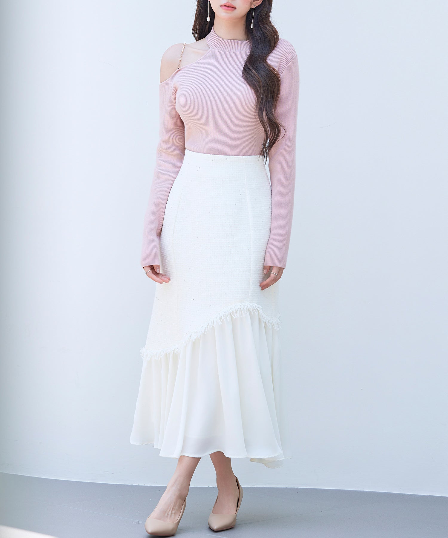 ドッキングアシンメトリースカートsdp0320 アイボリー