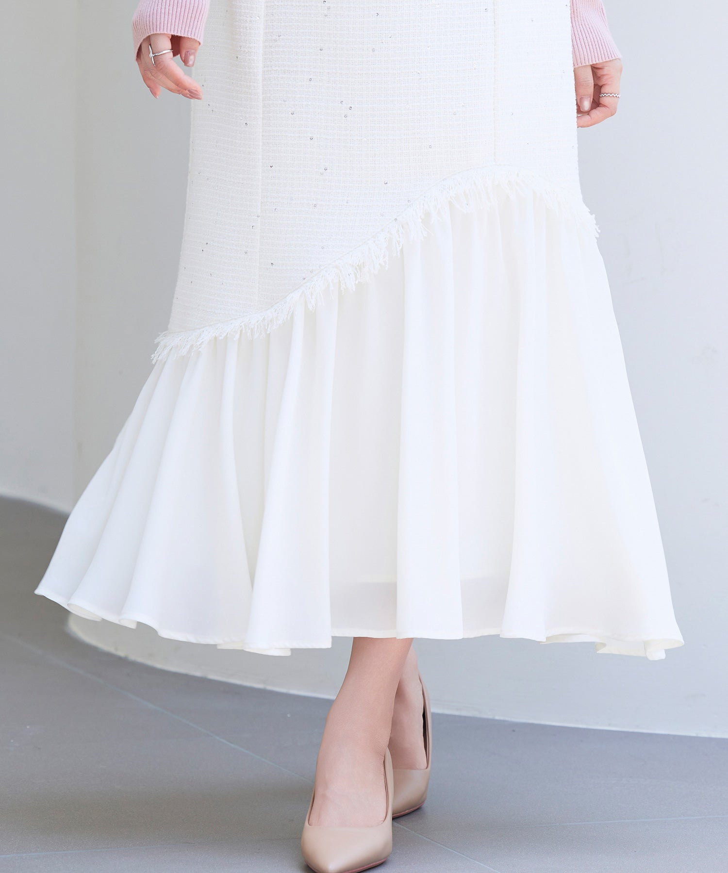 ドッキングアシンメトリースカートsdp0320 アイボリー