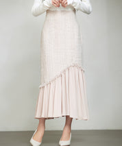 ドッキングアシンメトリースカートsdp0320 ライトブラウン