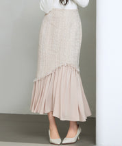 ドッキングアシンメトリースカートsdp0320 ライトブラウン