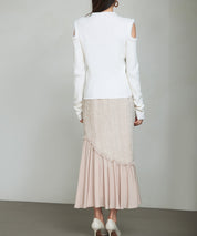 ドッキングアシンメトリースカートsdp0320 ライトブラウン