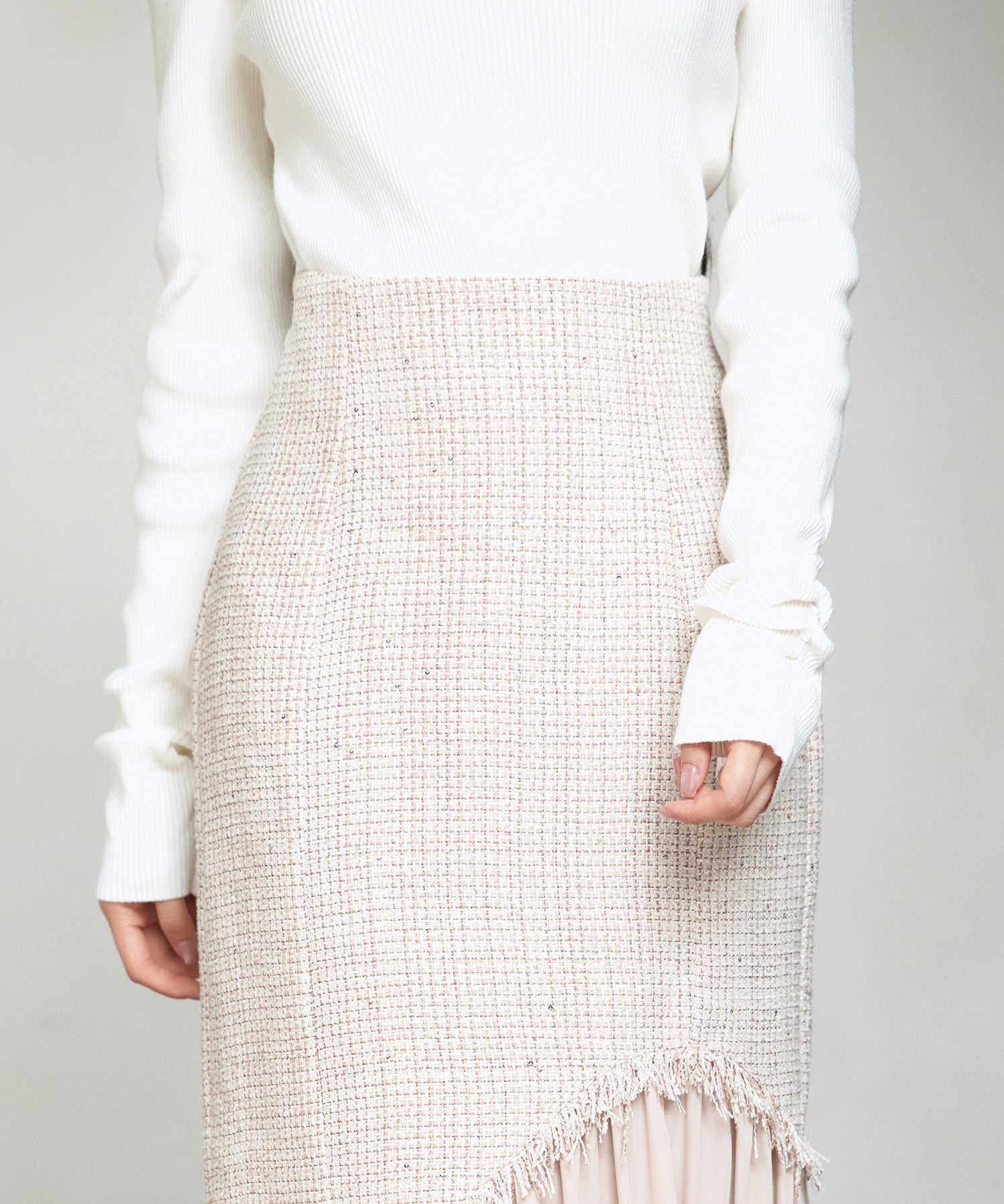 ドッキングアシンメトリースカートsdp0320 ライトブラウン