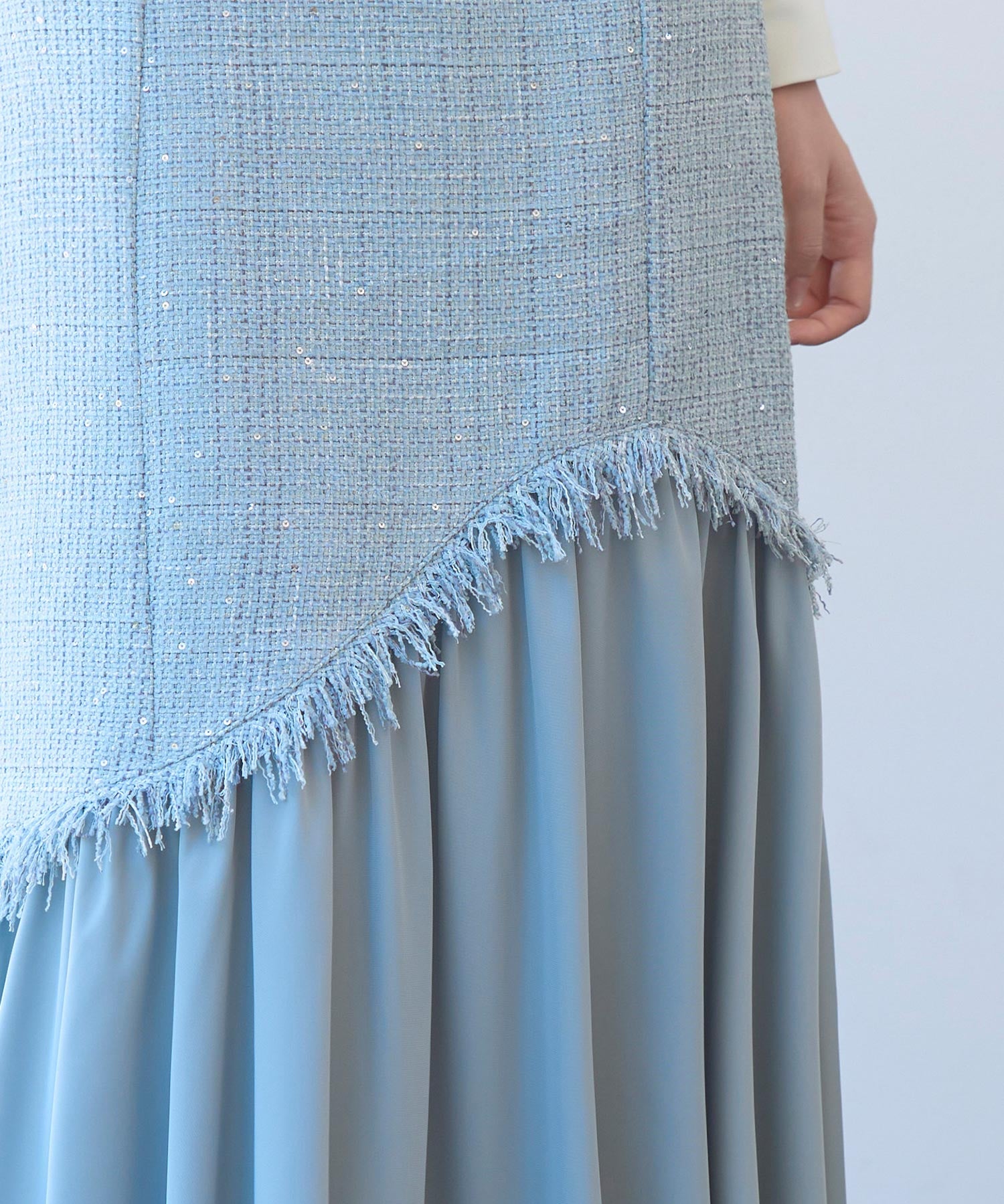 ドッキングアシンメトリースカートsdp0320 ブルーグレー