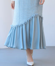 ドッキングアシンメトリースカートsdp0320 ブルーグレー