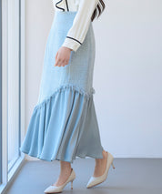 ドッキングアシンメトリースカートsdp0320 ブルーグレー