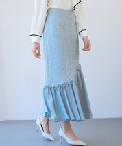 ドッキングアシンメトリースカートsdp0320 ブルーグレー