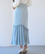 ドッキングアシンメトリースカートsdp0320 ブルーグレー