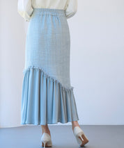 ドッキングアシンメトリースカートsdp0320 ブルーグレー