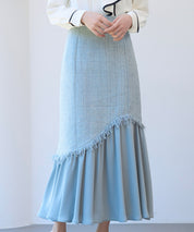 ドッキングアシンメトリースカートsdp0320 ブルーグレー