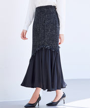 ドッキングアシンメトリースカートsdp0320 ブラック