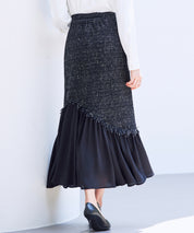 ドッキングアシンメトリースカートsdp0320 ブラック