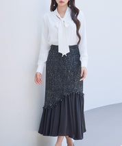 ドッキングアシンメトリースカートsdp0320 ブラック