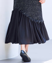 ドッキングアシンメトリースカートsdp0320 ブラック