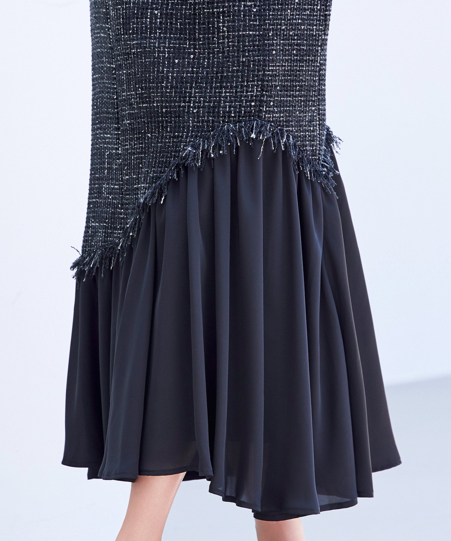 ドッキングアシンメトリースカートsdp0320 ブラック