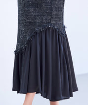 ドッキングアシンメトリースカートsdp0320 ブラック