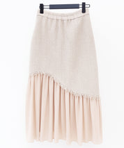 ドッキングアシンメトリースカートsdp0320 ライトブラウン