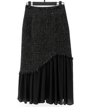 ドッキングアシンメトリースカートsdp0320 ブラック