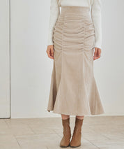 シャーリングハイウエストマーメイドスカート
sdp0321 ベージュ